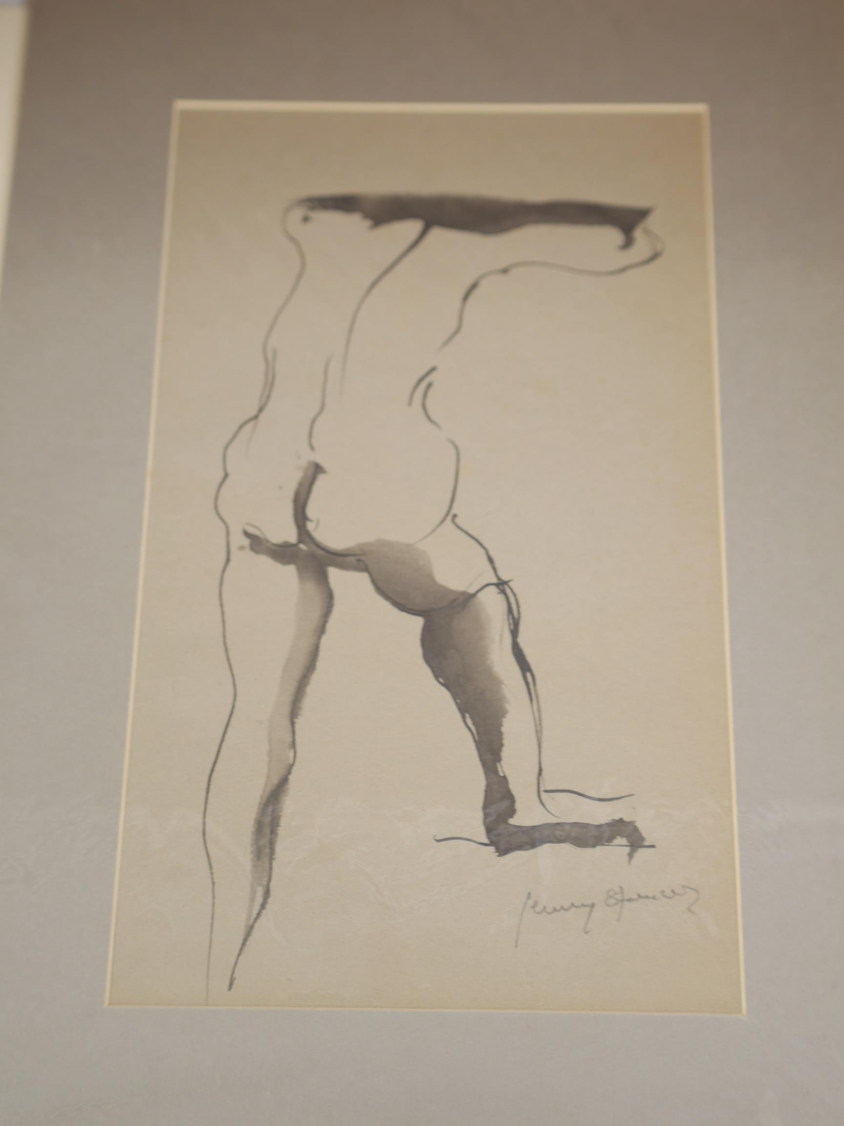 Jenny Spencer and Kathleen Browne, a portfolio of unframed works by the artists, mostly charcoals and mixed medias, figural studies and landscapes. Condition - poor to fair